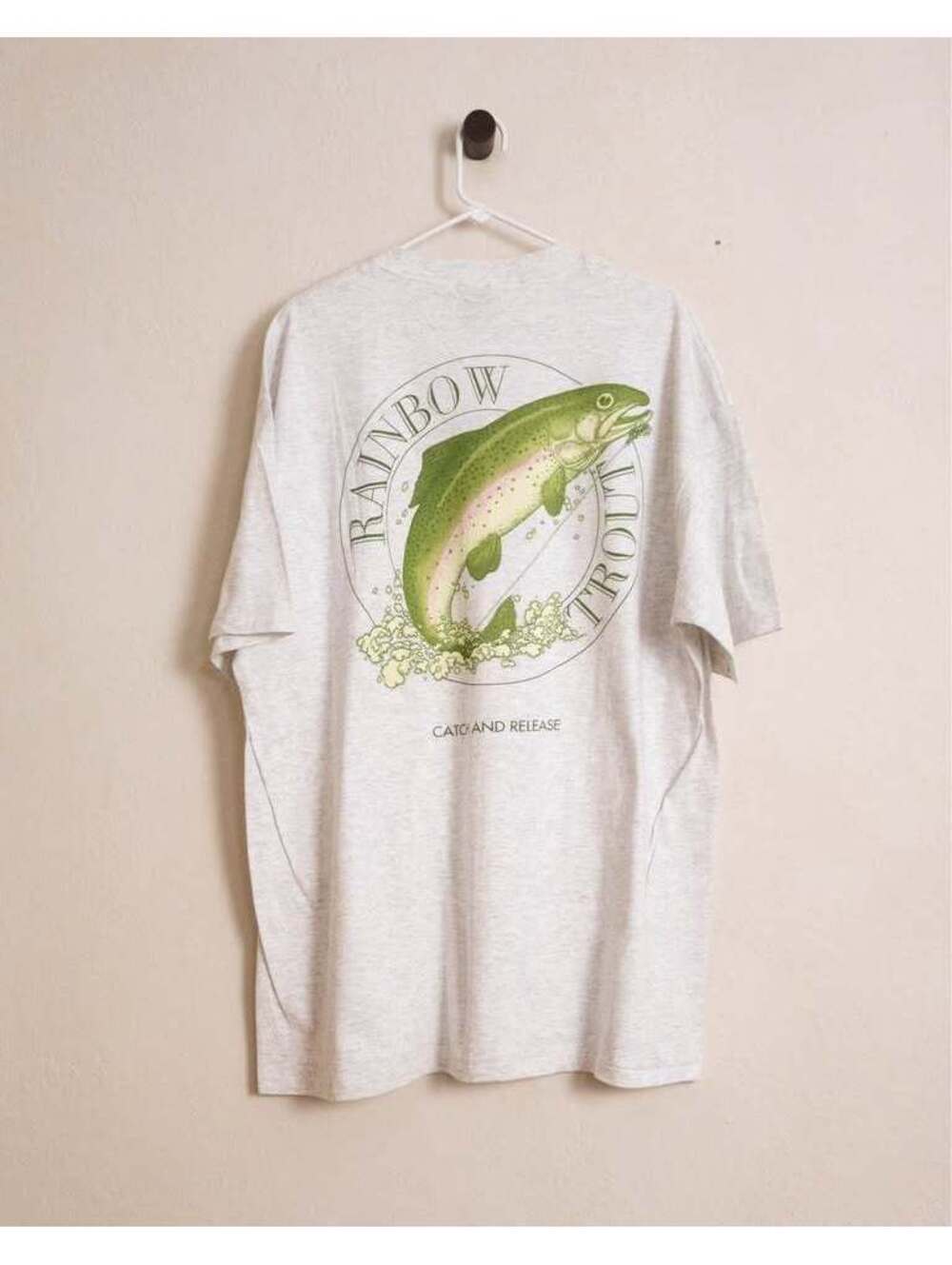 Vintage Oneita Colorado Division of Wildlife Rainbow Trout T-Shirt — XL